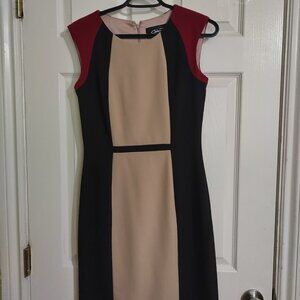 Chelsea Rose Black Red and Tan Dress